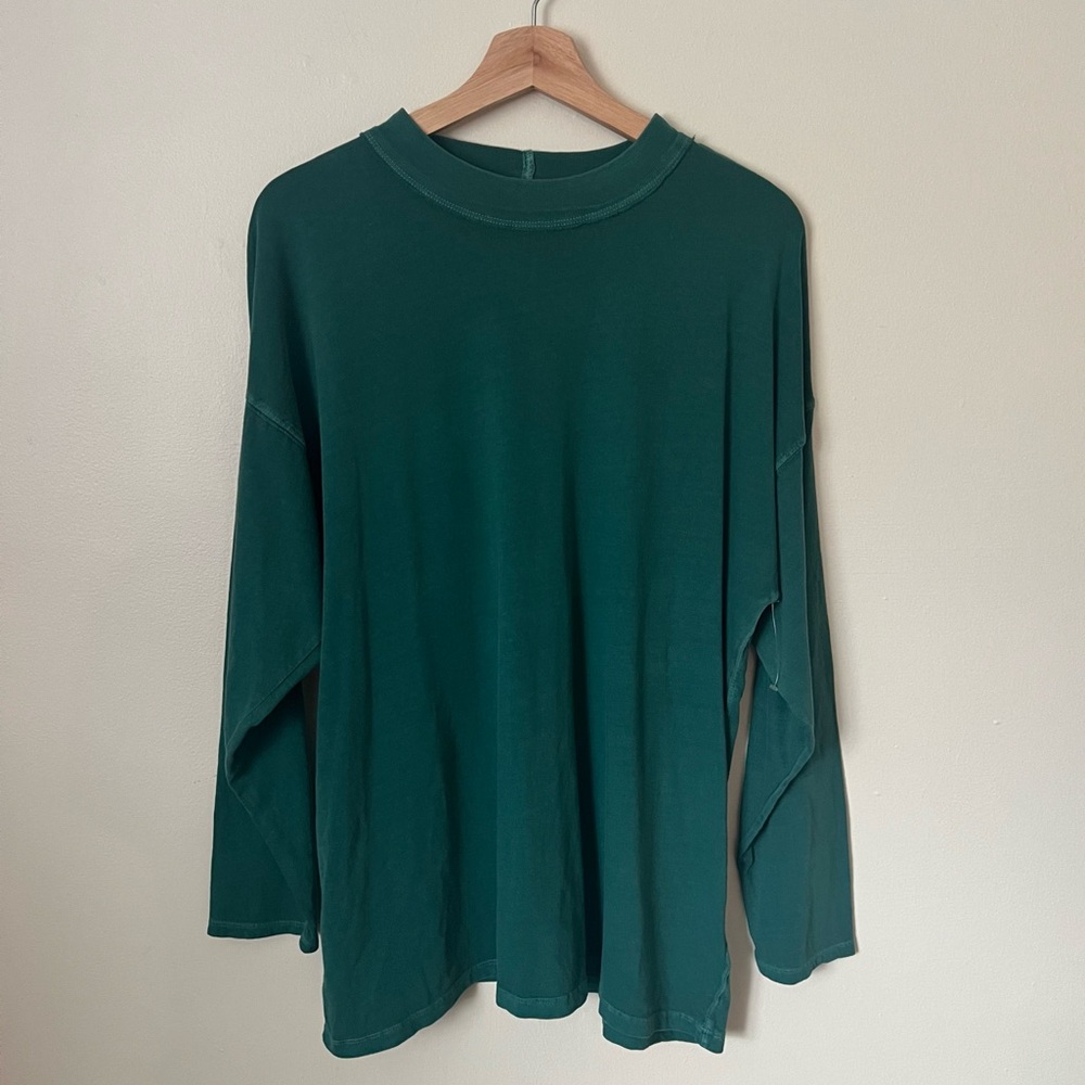 Free People We the Free Long Sleeve Evergreen Oversized Top Small Granola NWOT